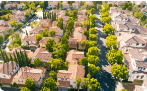 Aerial view of a residential housing society