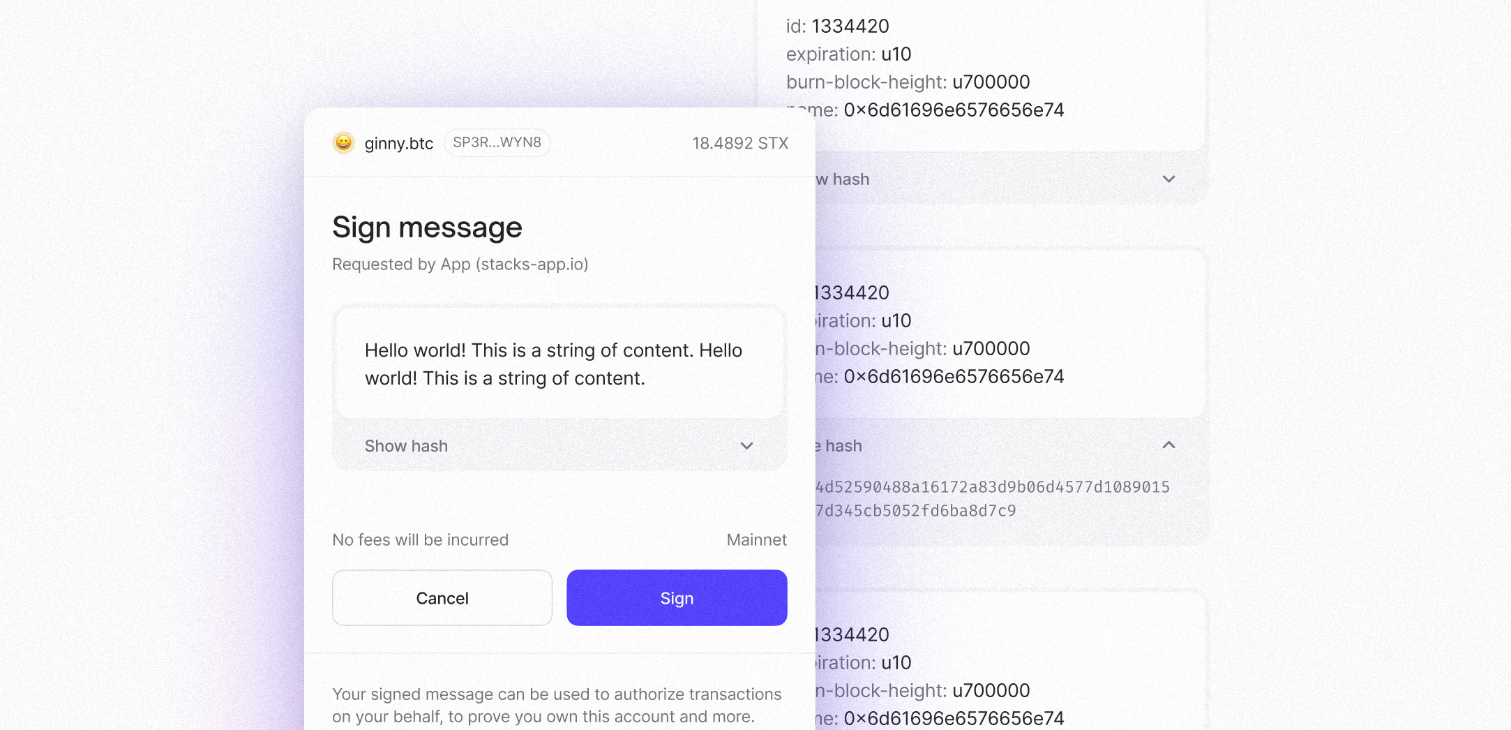 How Arbitrary Message Signing Works in the Hiro Wallet