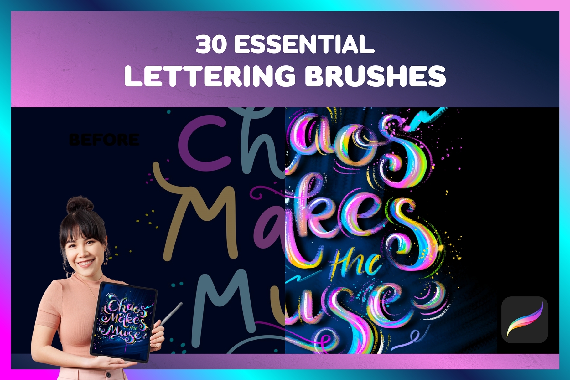 Procreate Brush Lettering 30 Essentials Lettering Brushes