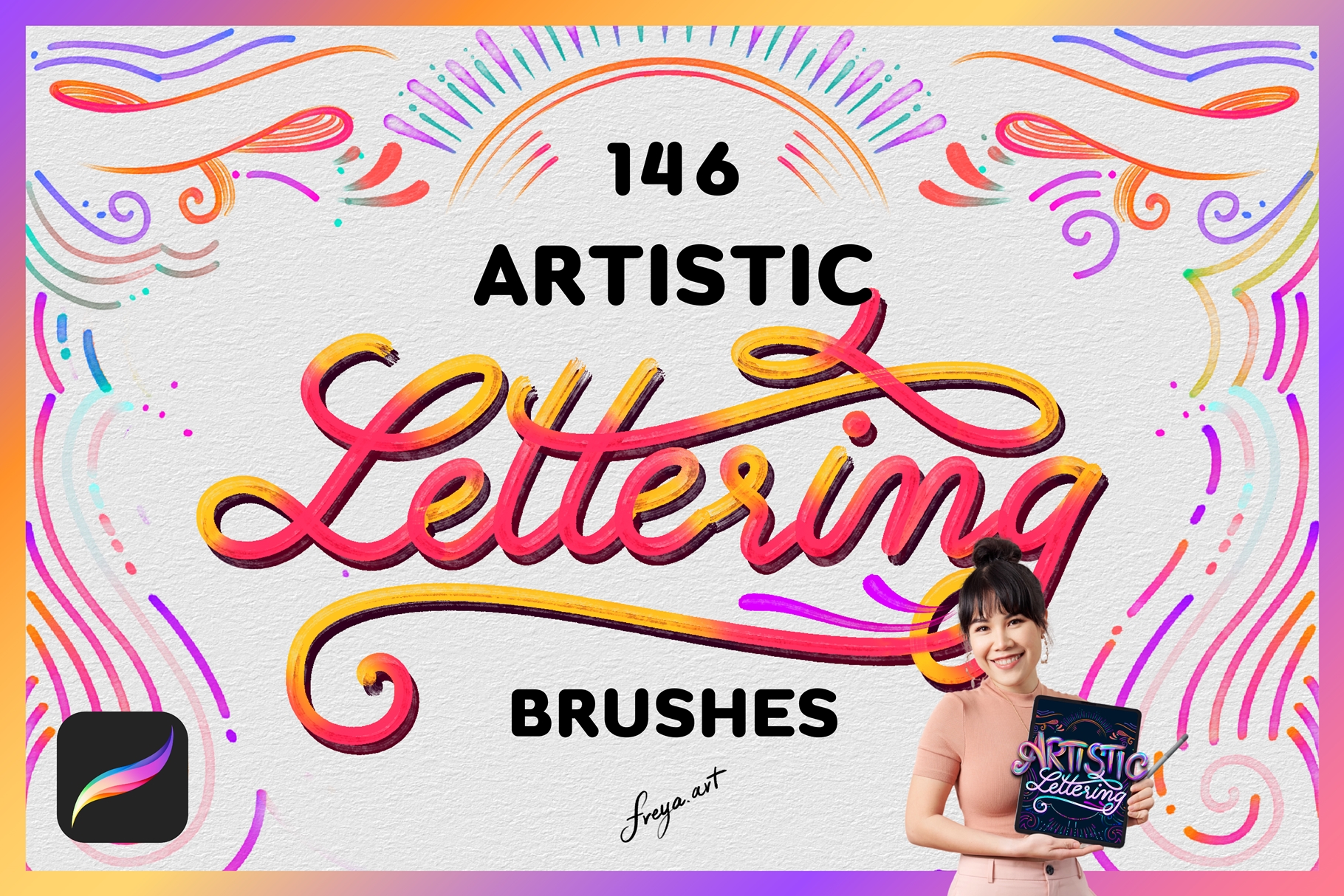 Procreate Brushes Lettering 146 Artistic Lettering Brushes