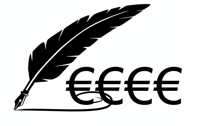 Plume qui écrit et fait gagner de l'argent pour désigner le copywriting