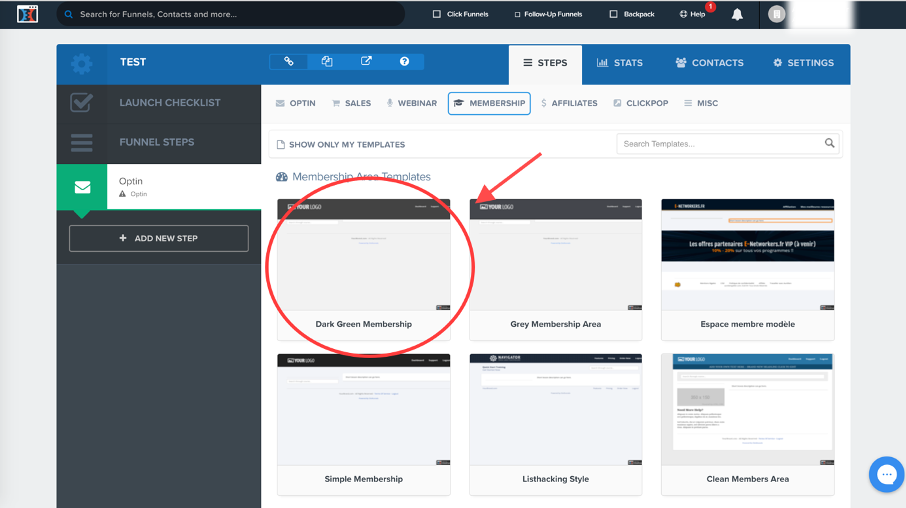 Choix d'un modèle d'espace membre