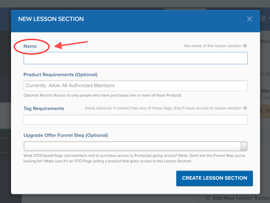 Champs pour nommer son module