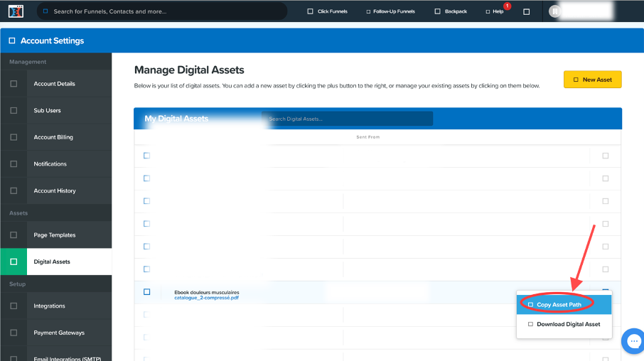 Bouton de téléchargement d'un PDF