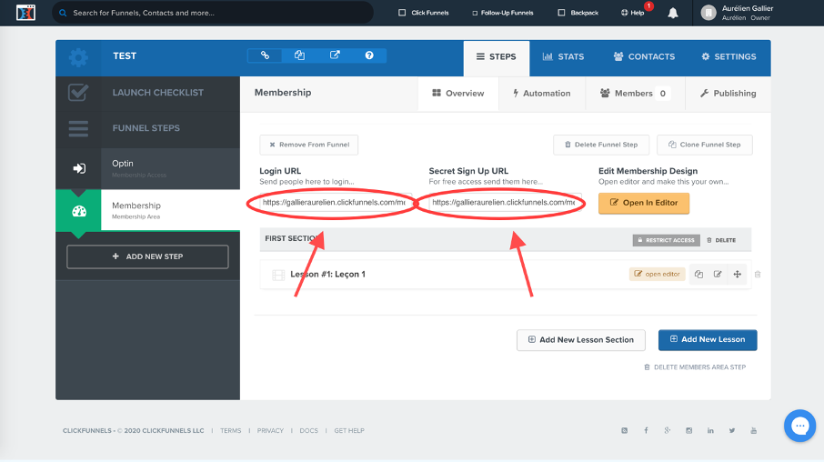 Lien à envoyer à ses clients