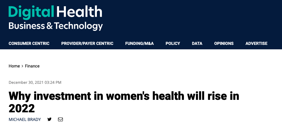 There's going to be an explosion of investment in women's health