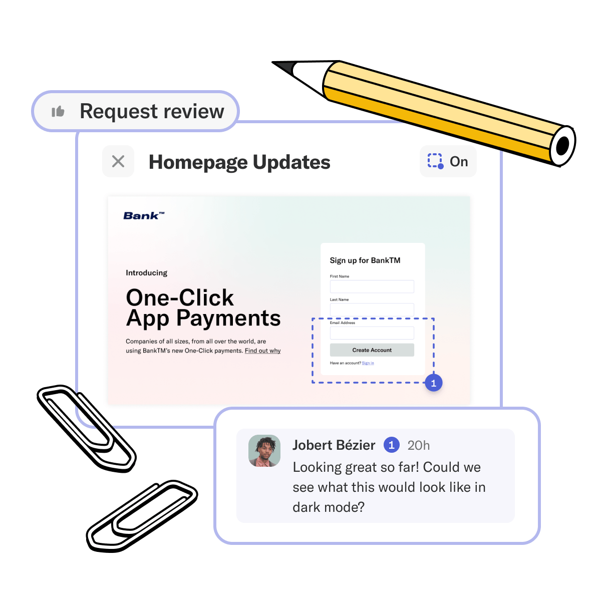 Notebooks request review UI