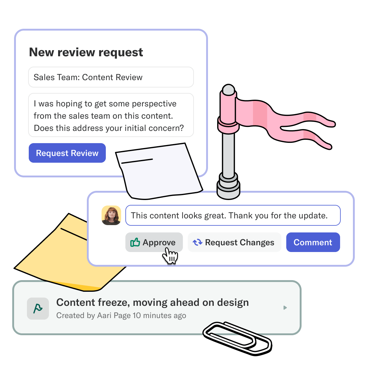 Notebooks request review UI