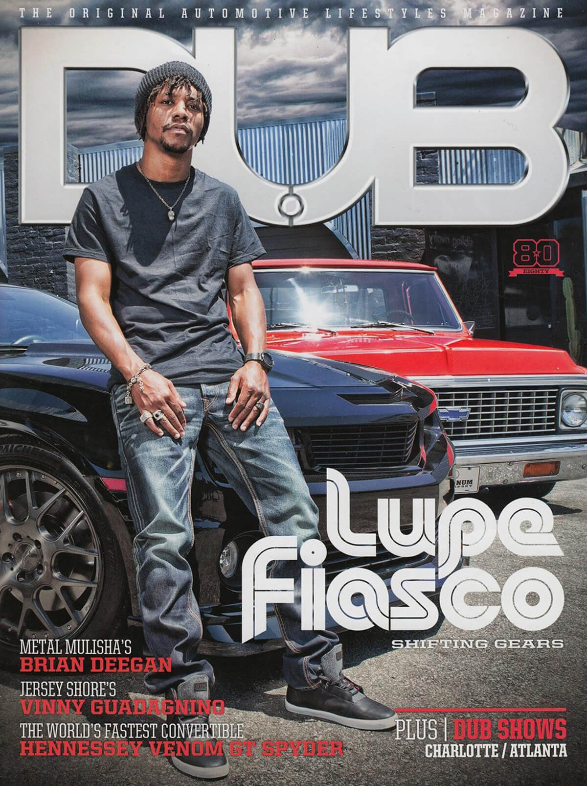 Lupe Fiasco sporting the Vans OTW Stovepipe on the Cover of DUB Magazine