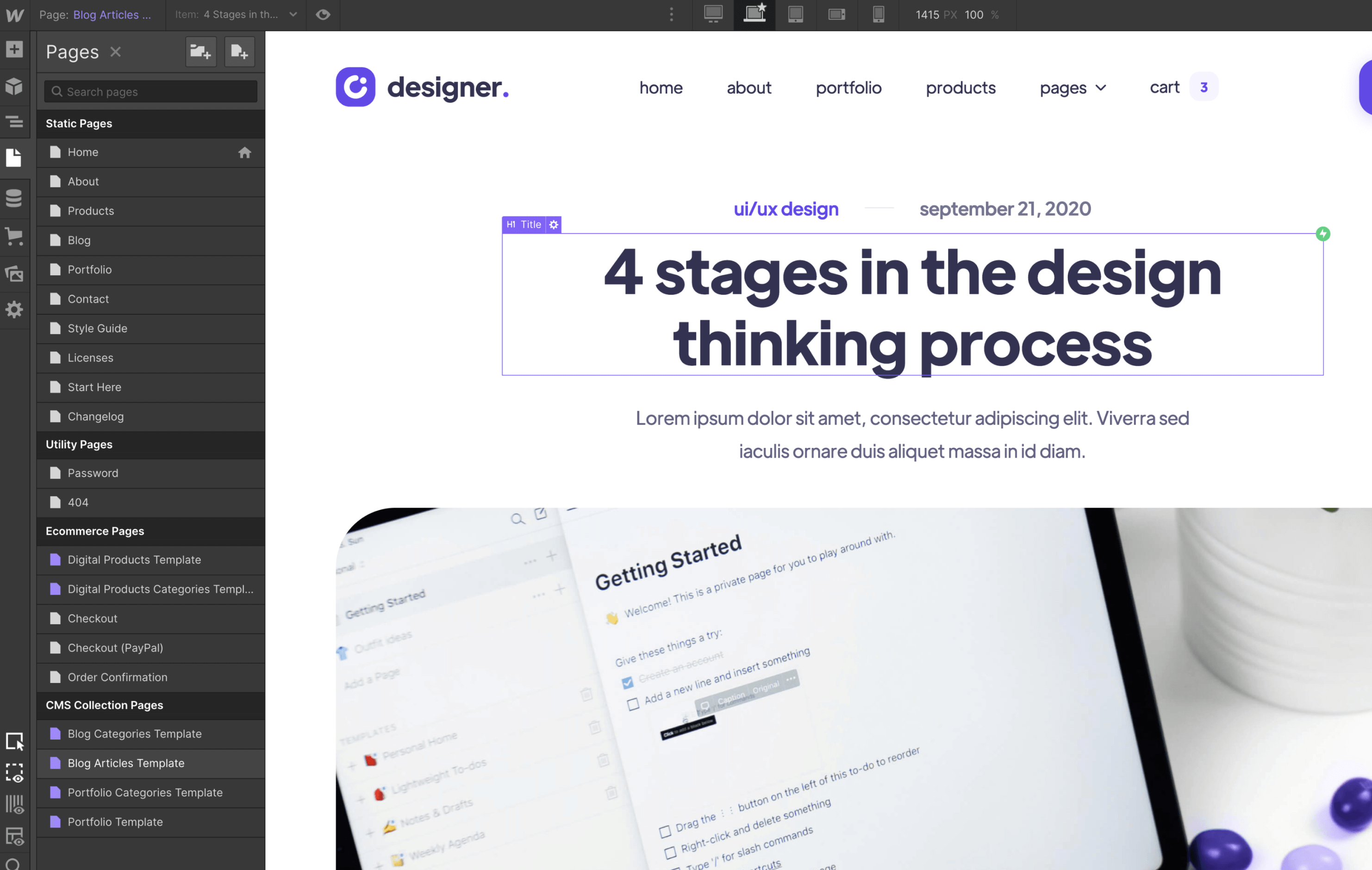 Start Here - Designer - Webflow Ecommerce Website Template