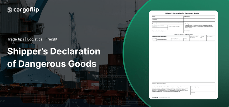 Shipper’s Declaration of Dangerous Goods
