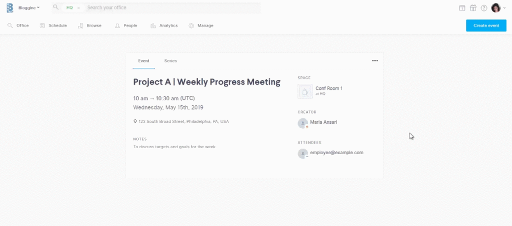 click the ellipses to edit your recurring meeting in Robin