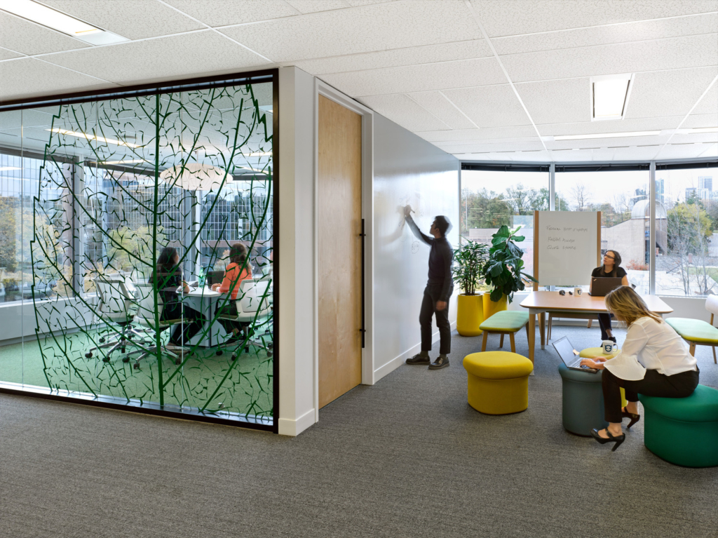 Improve office navigation with activity-based work and cohesive community so people know exactly what spaces are meant for what activities