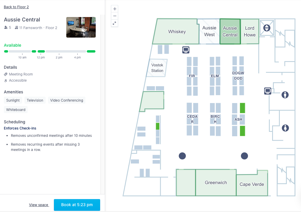 Admins can customize meeting room scheduling software based on permission settings and more.
