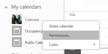 How to set calendar permissions in Office 365