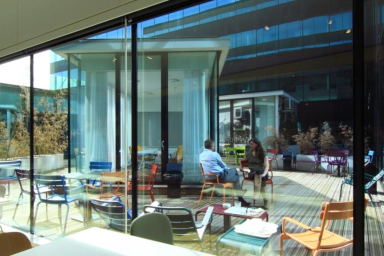 Microsoft activity-based working environment outdoor patio