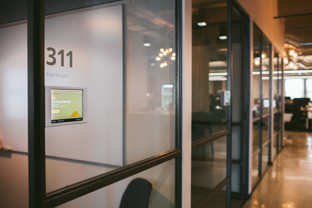 ADA compliance and regulations require digital room displays outside of conference rooms must be installed between within 27” and 80”