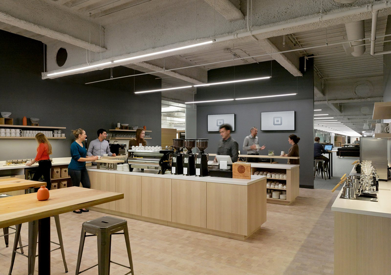 Square office cafe social area
