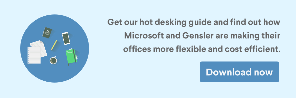 Call to action to download our hot desking guide