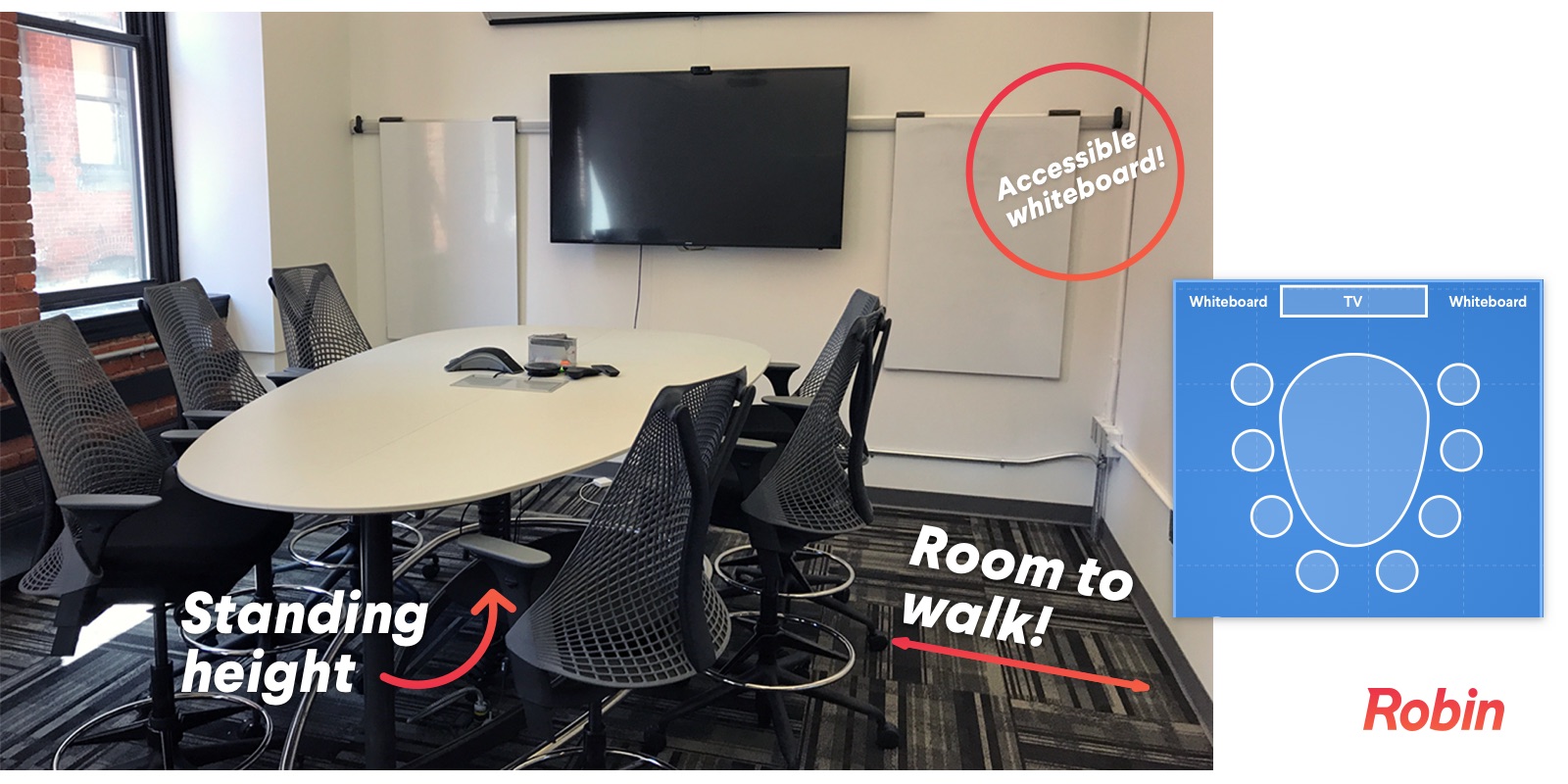 Walkable conference room