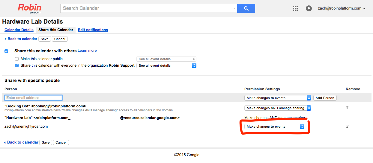 Add other users to this shared calendar