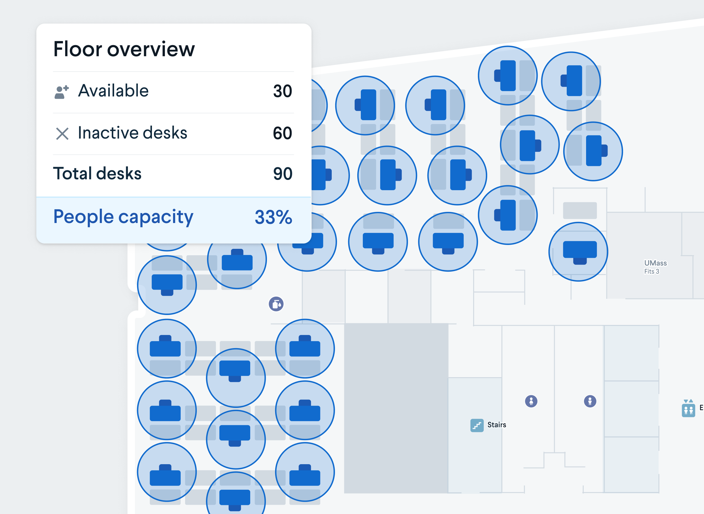 social distancing map showing office capacity