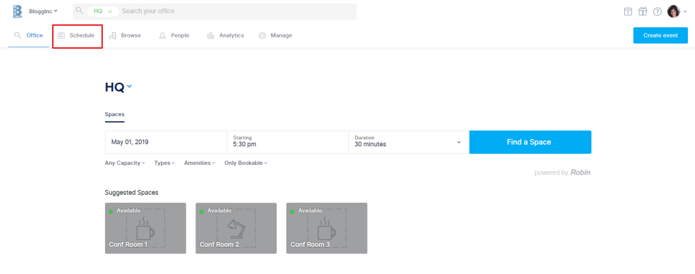 make changes to recurring meetings by navigating to the Schedule tab on the Robin dashboard