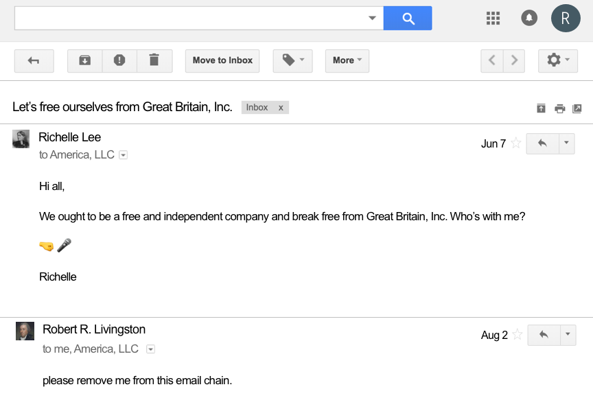 Richelle Lee Resolution Email Chain Google