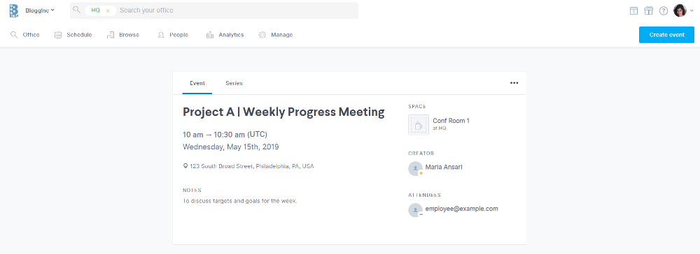 view meeting details in the robin dashboard and make edits directly in there