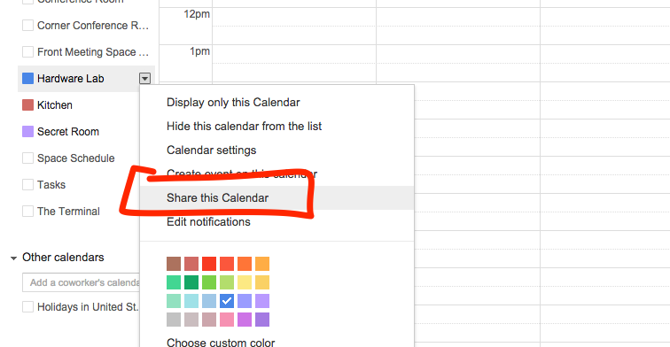 Share this calendar with others