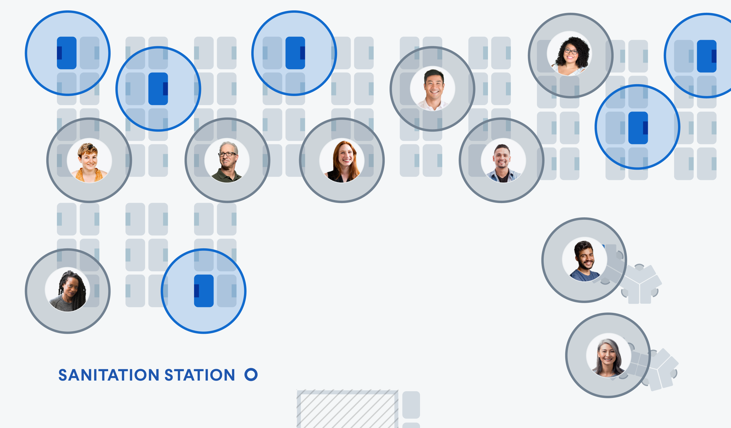 example of an office social distancing map