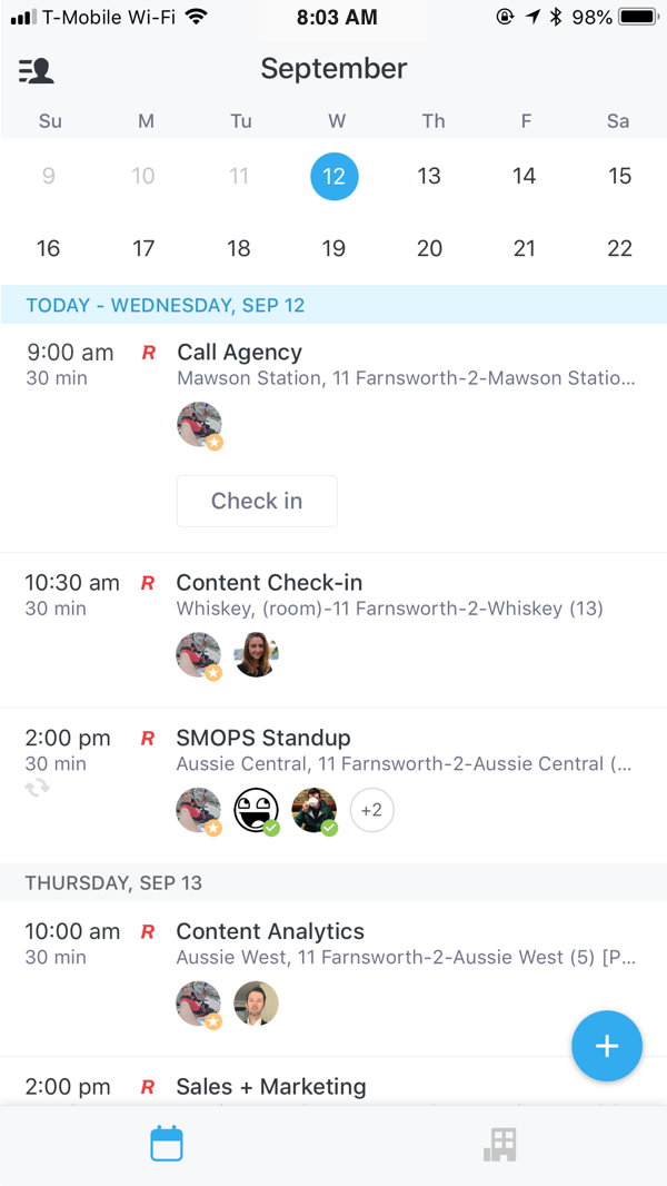Robin mobile calendar room scheduling software