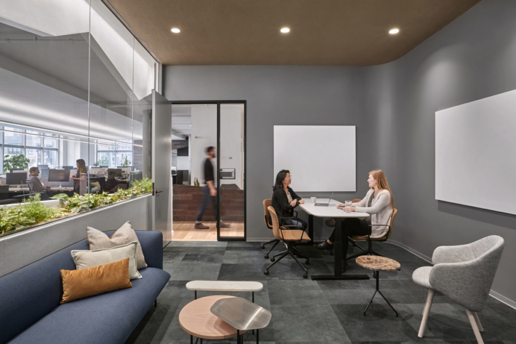 Make sure to provide a balance of private and collaborative space for baby boomers in a generational diverse workplace