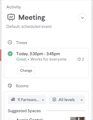 find the best space based on your activity with robin calendar extension