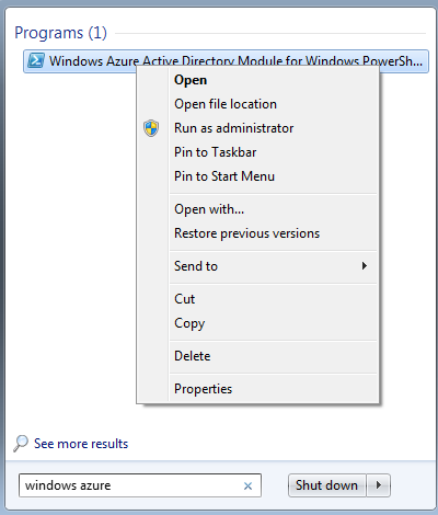 Run Azure Powershell as an admin