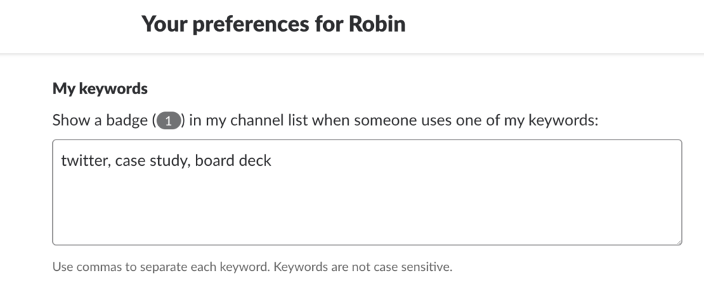 Slack keyword notification schedule vacation time