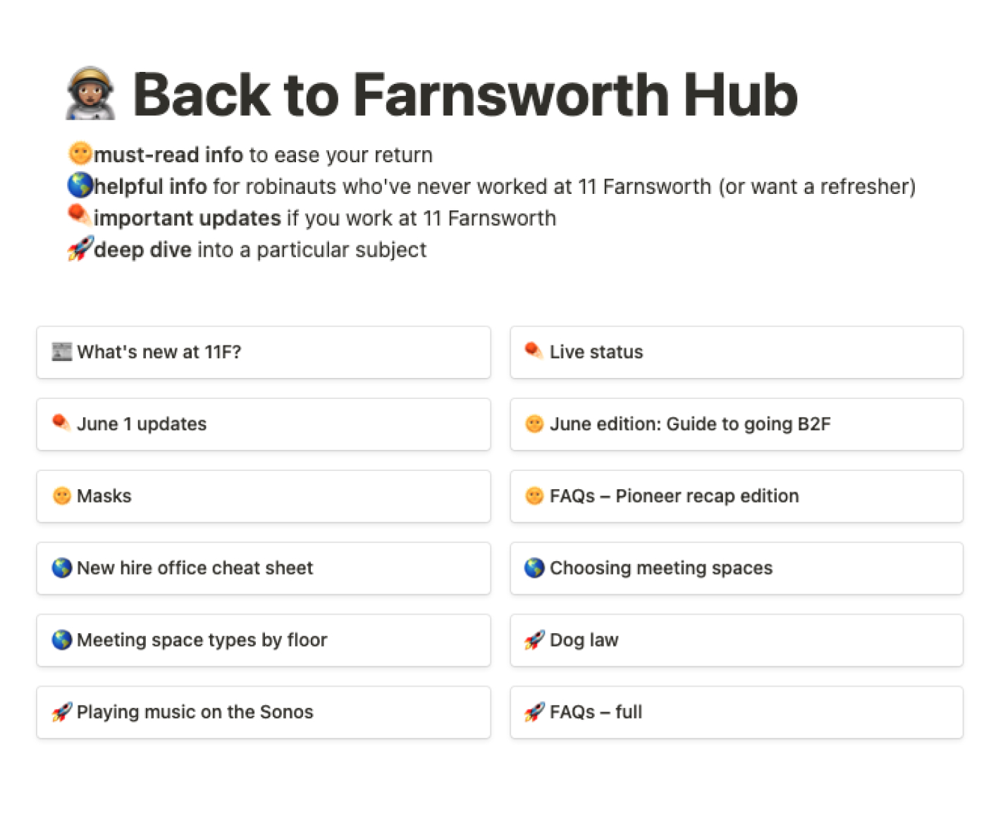 image of instructional page for return to office