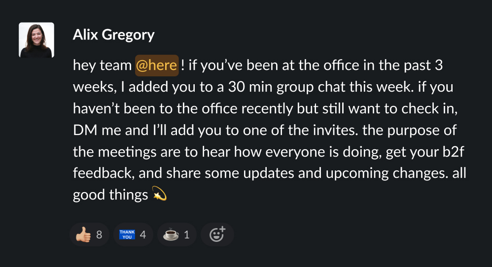slack message