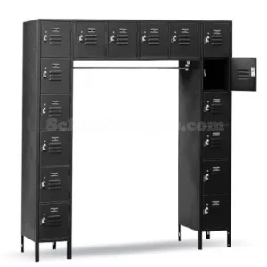 SchoolLockers.com_16PersonwCoatRack_Office_Storage