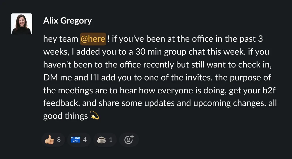 slack message