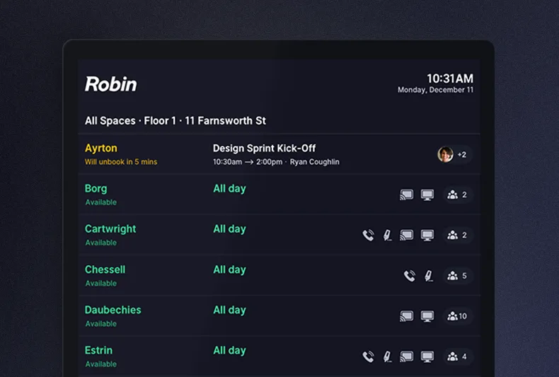 Robin status board office future of work