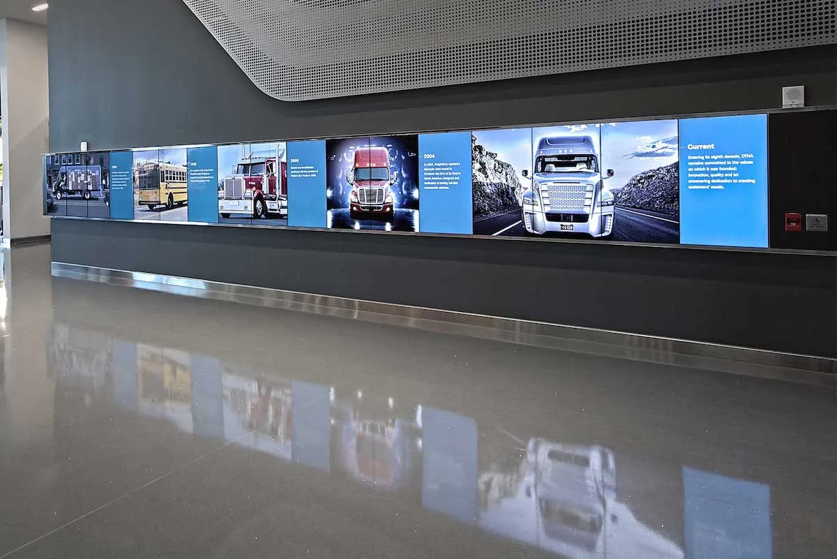 Daimler Trucks North America interactive display office lobby