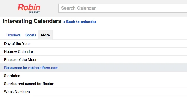 Show your company's resource calendars