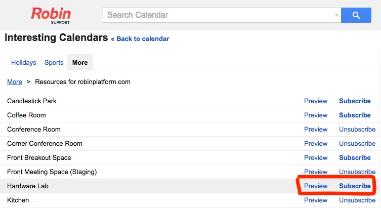 Subscribe to add the resource calendar