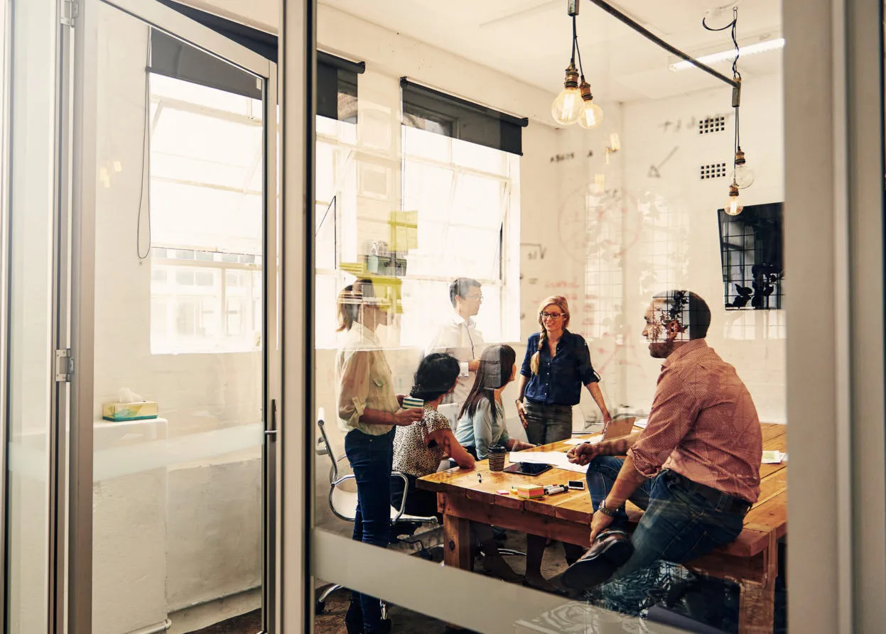 A huddle room for activity-based working in an open office layout