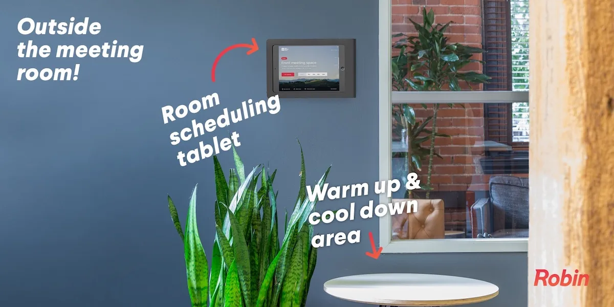 Meeting room display tablet and table
