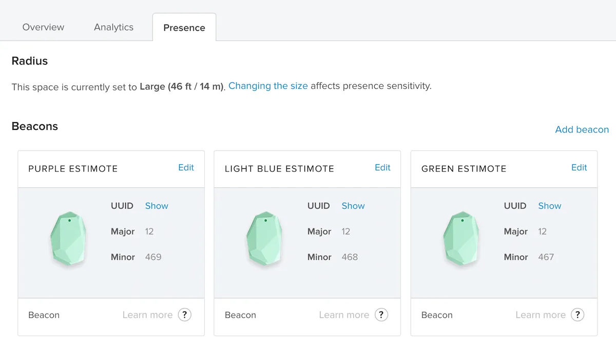 Adding more beacons in dashboard