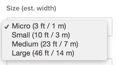Room sizes