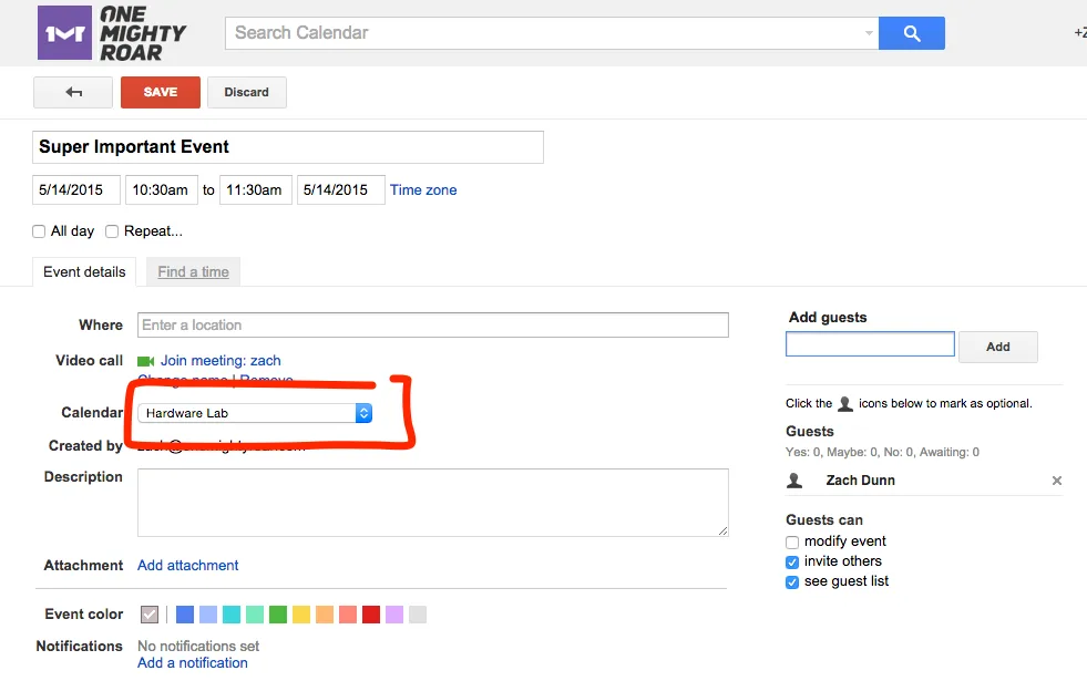Booking on a shared resource calendar from outside the domain
