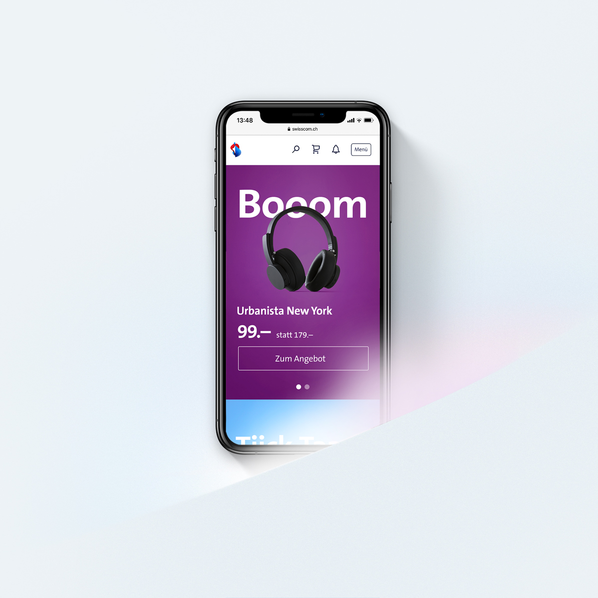Displaykampagne auf Smartphone für Kopfhörer